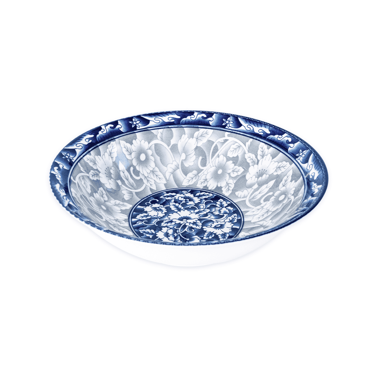 8 Inch White And Blue Porcelain Bowls Ceramic Noodle Bowl Large Soup Bowls Kitchen Food Serving Bowl