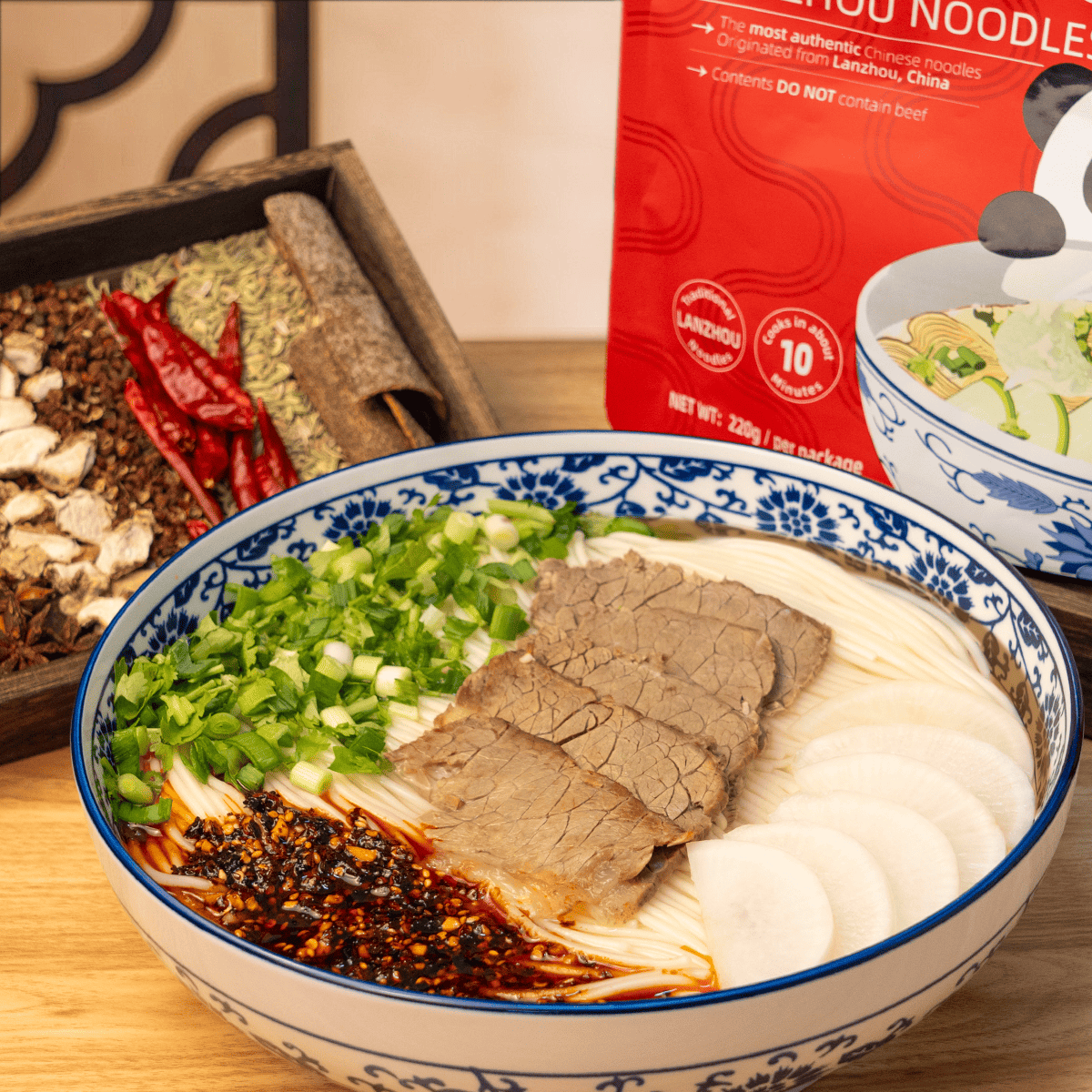 ChiNoodles Lanzhou Noodles Beef Flavor 8 Packs